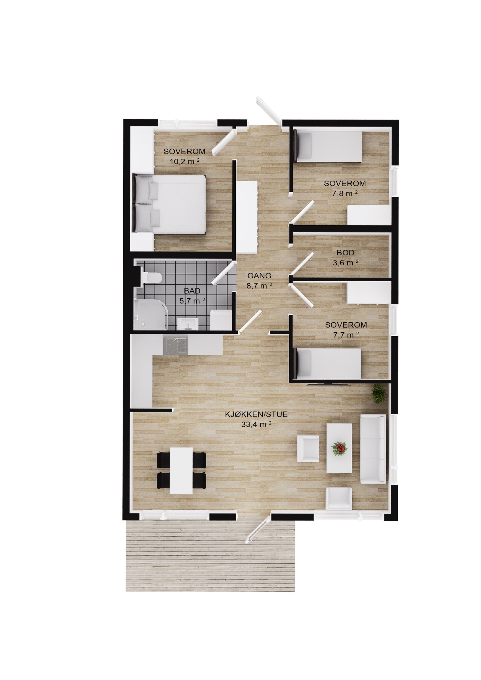 Leilighet B 1. etasje (Seksjon nr 2) Galleribilde