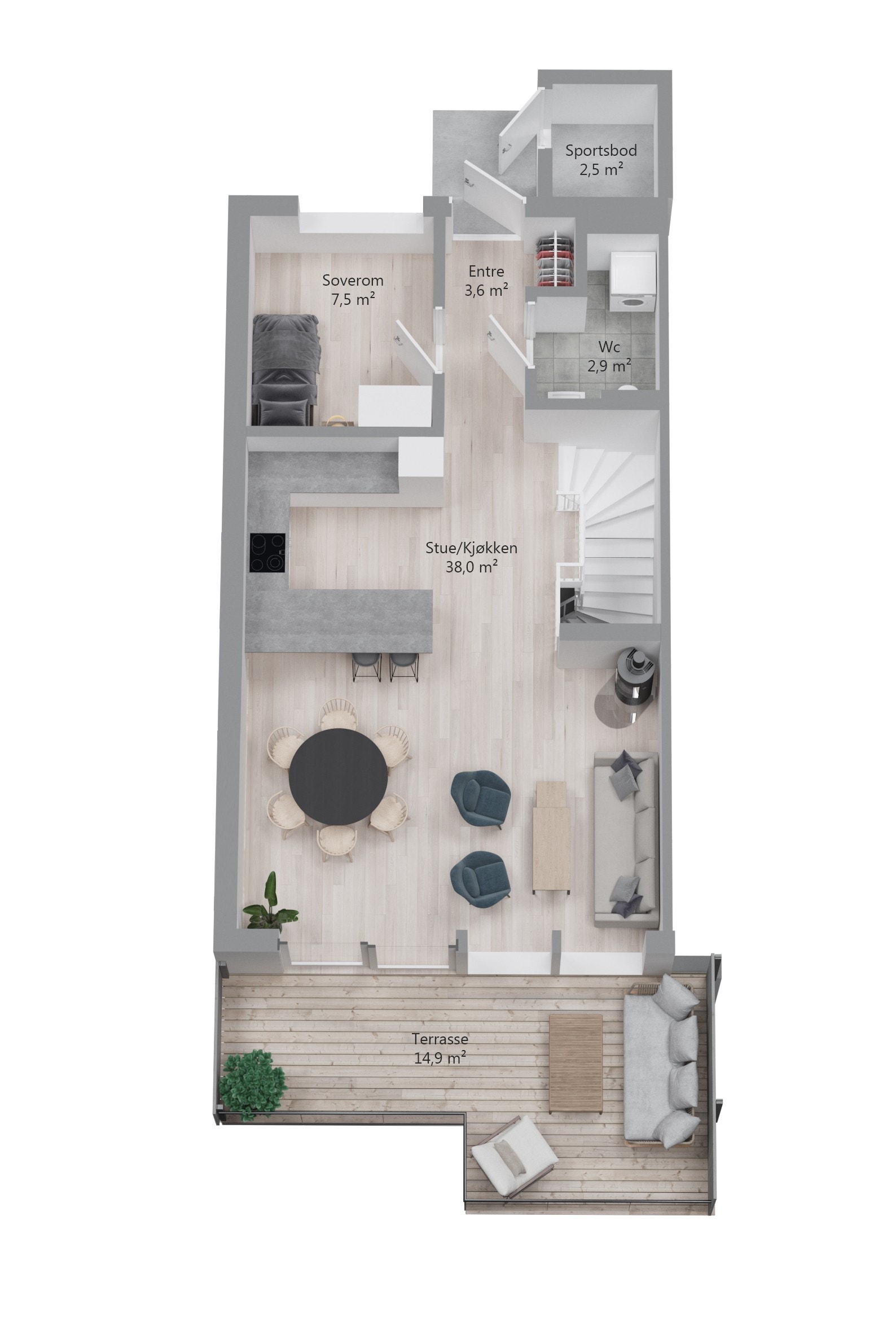 Plan hovedetasje Peter Kolstads vei 59 og 61 Galleribilde