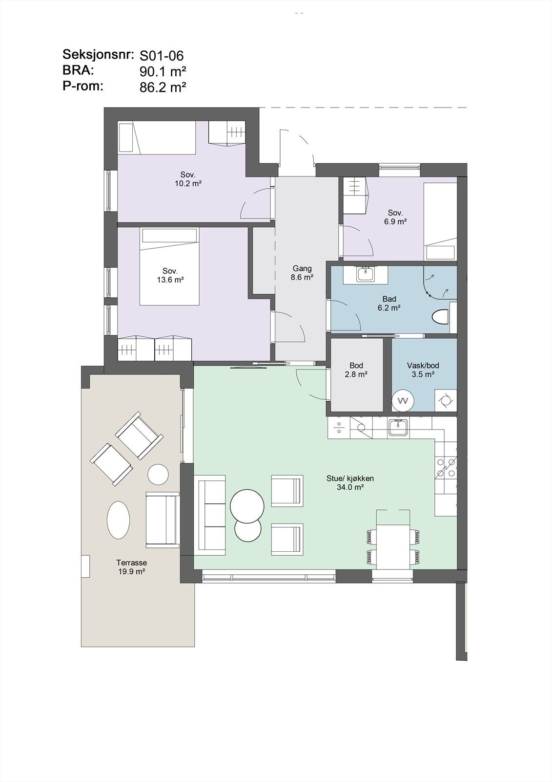 Plantegning S-06 (Illustrasjon -Avvik vil forekomme) Galleribilde