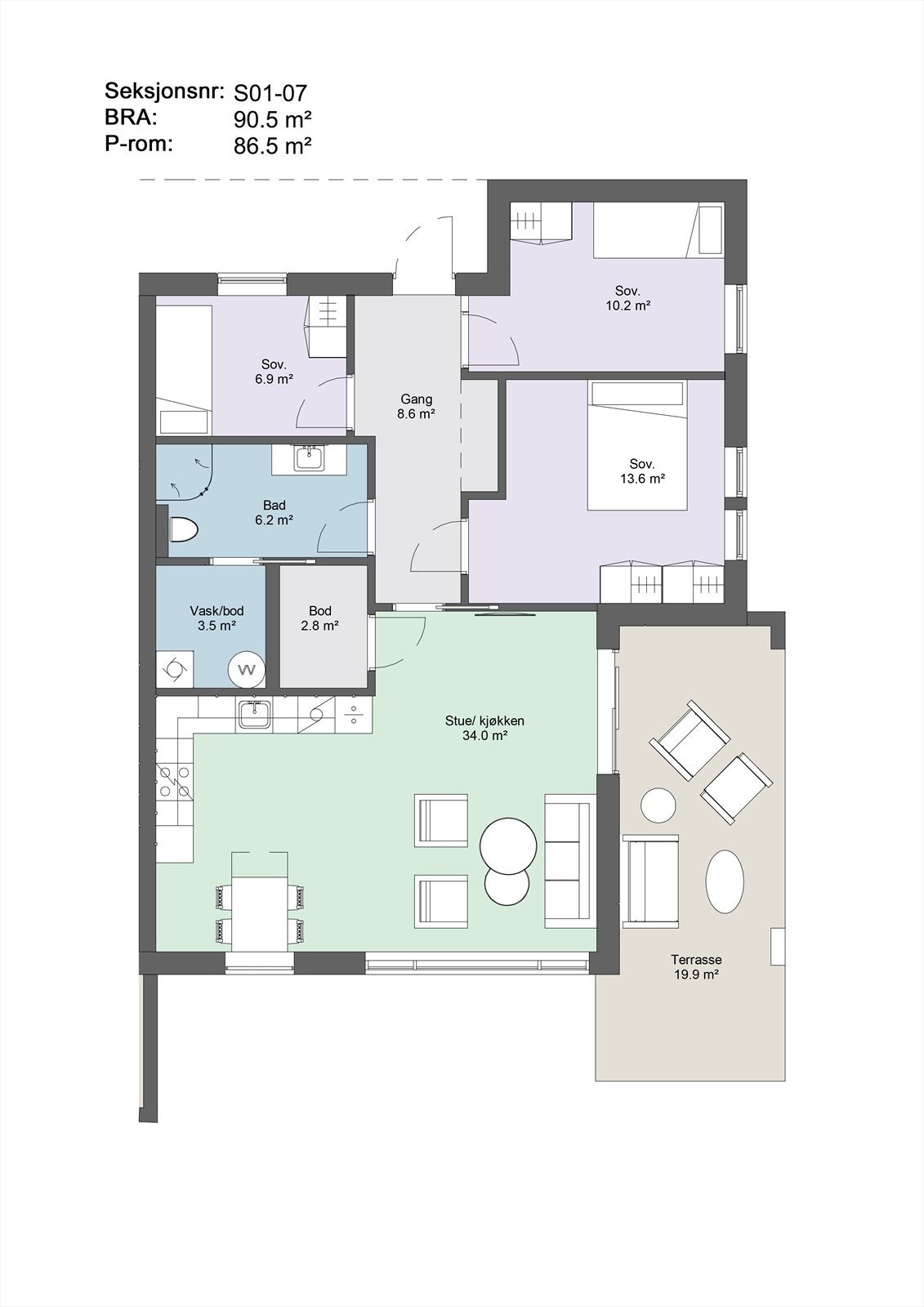 Plantegning S-07 (Illustrasjon -Avvik vil forekomme) Galleribilde