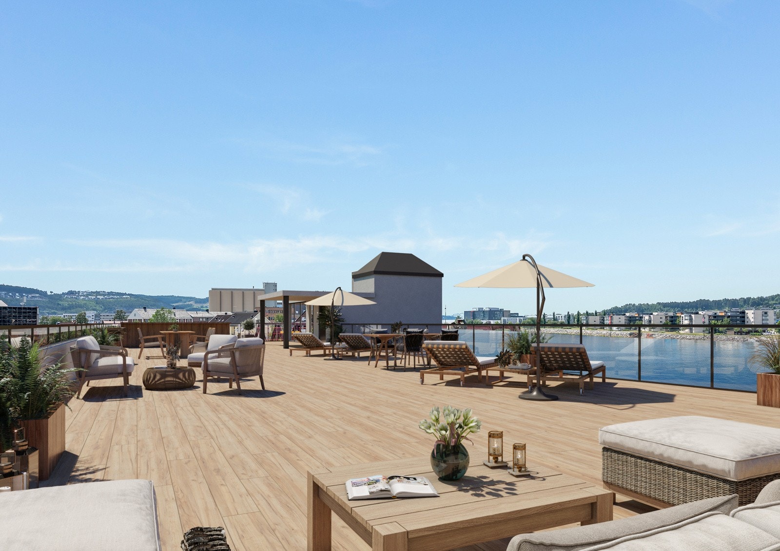 Felles takterrasse til bruk for beboerne Galleribilde