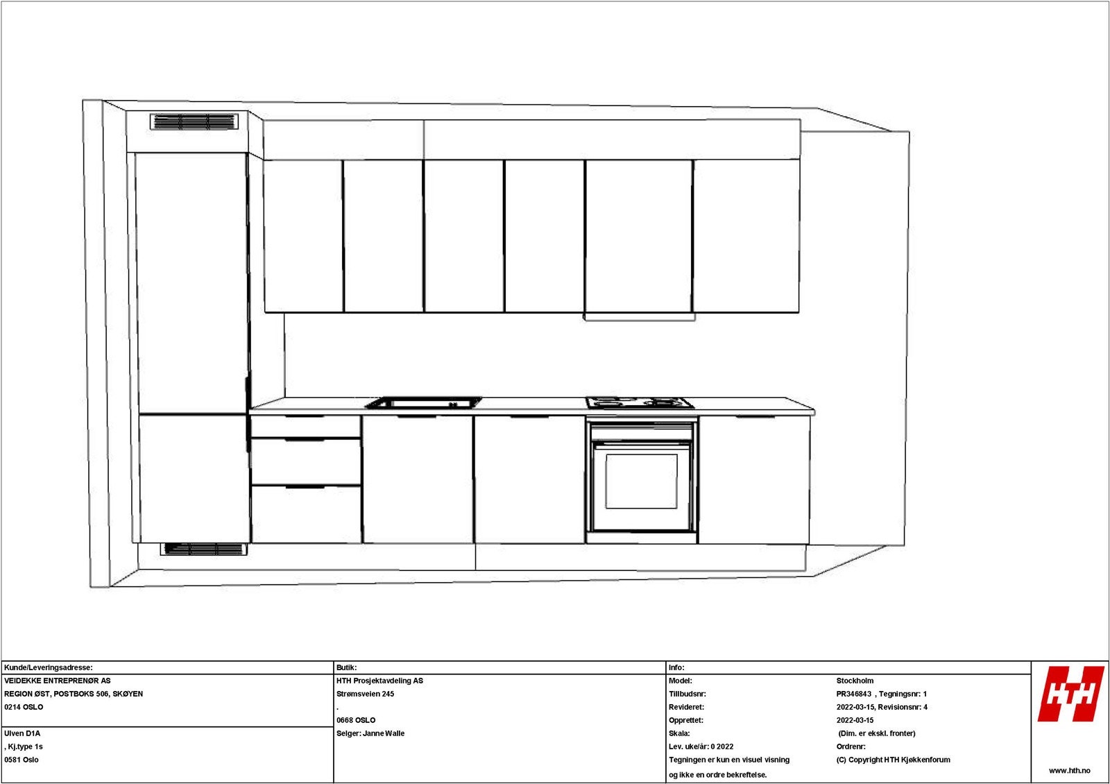 Kjøkkentegning for leilighet 7002, del 1 Galleribilde
