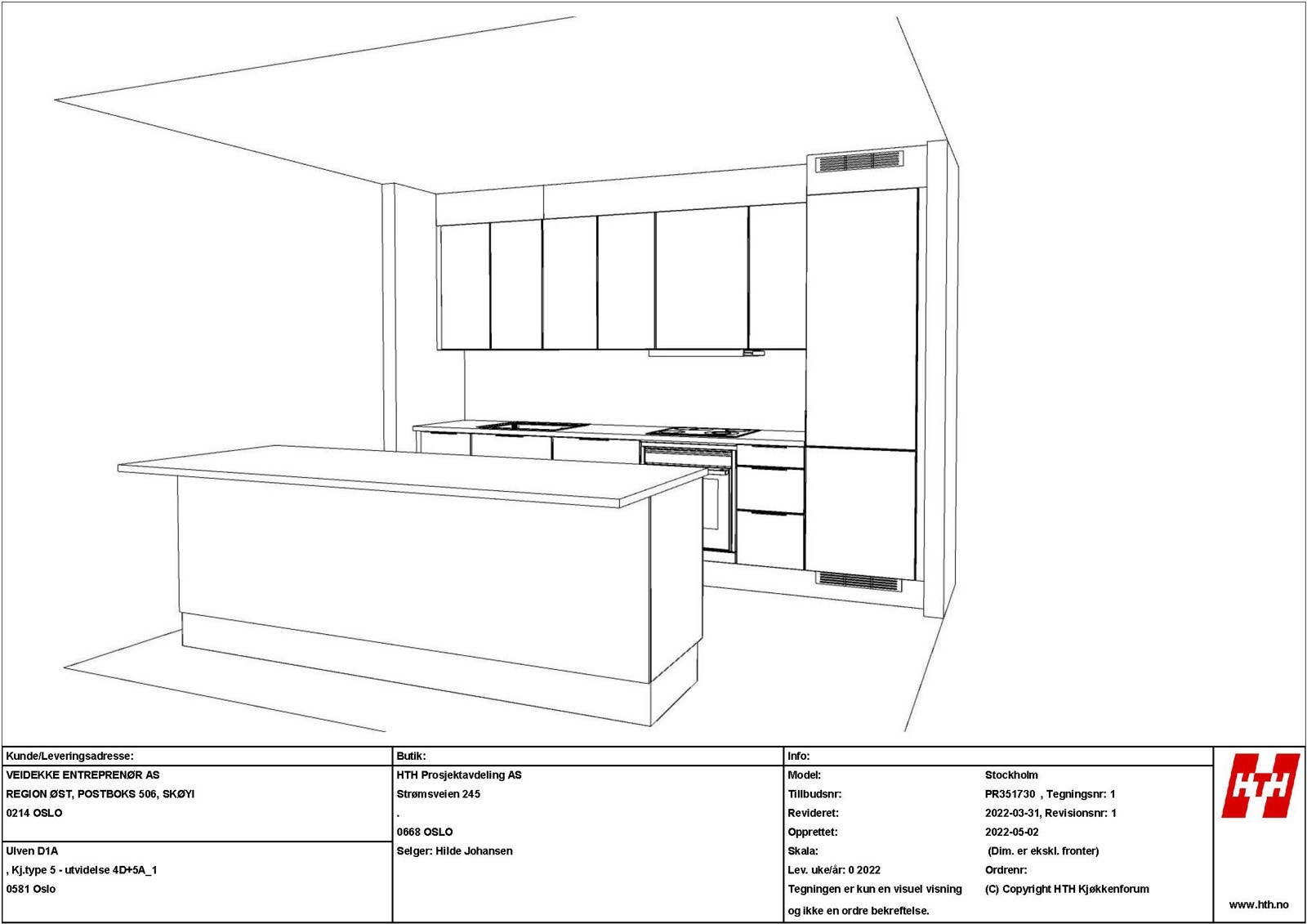 Kjøkkentegning for leilighet 4007, del 1 Galleribilde