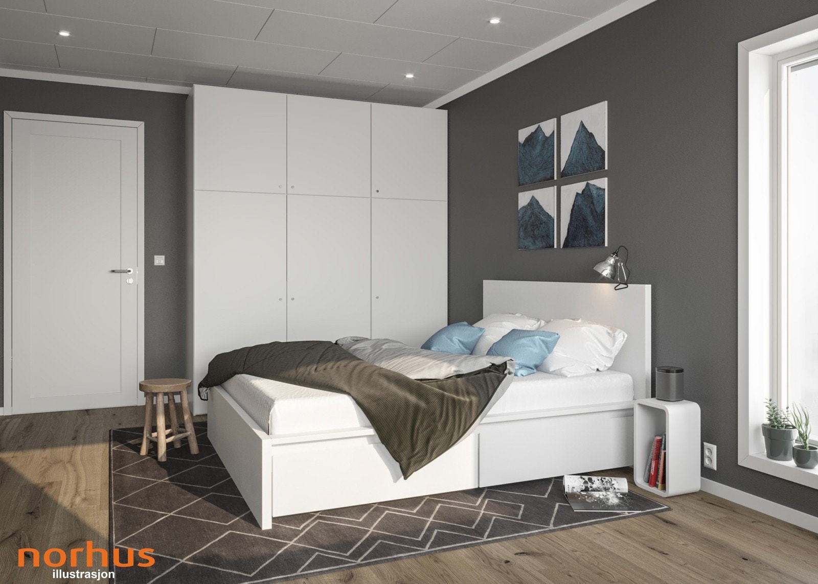 Illustrasjon av bustadar Galleribilde