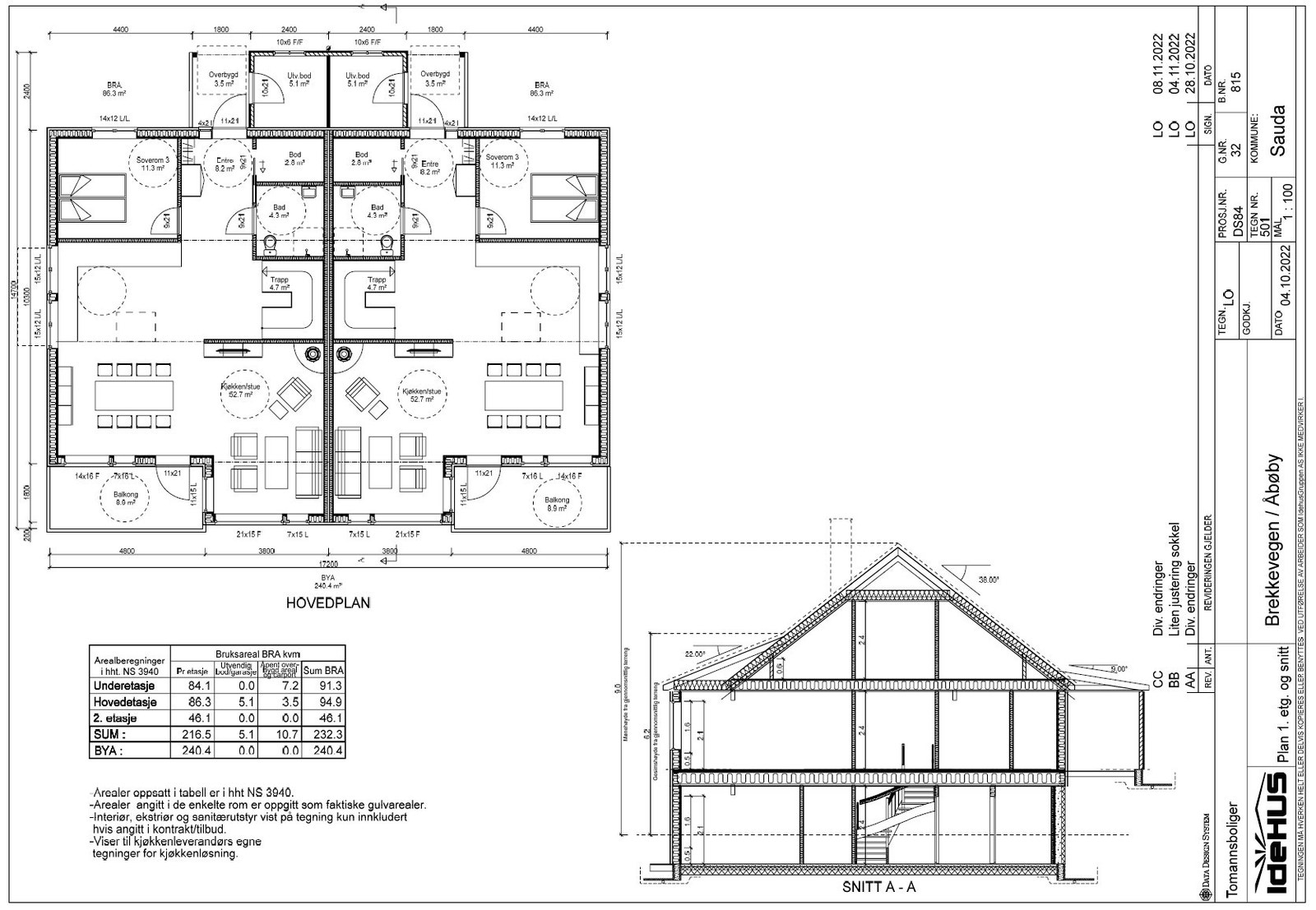 Plantegning hovedetasje Galleribilde