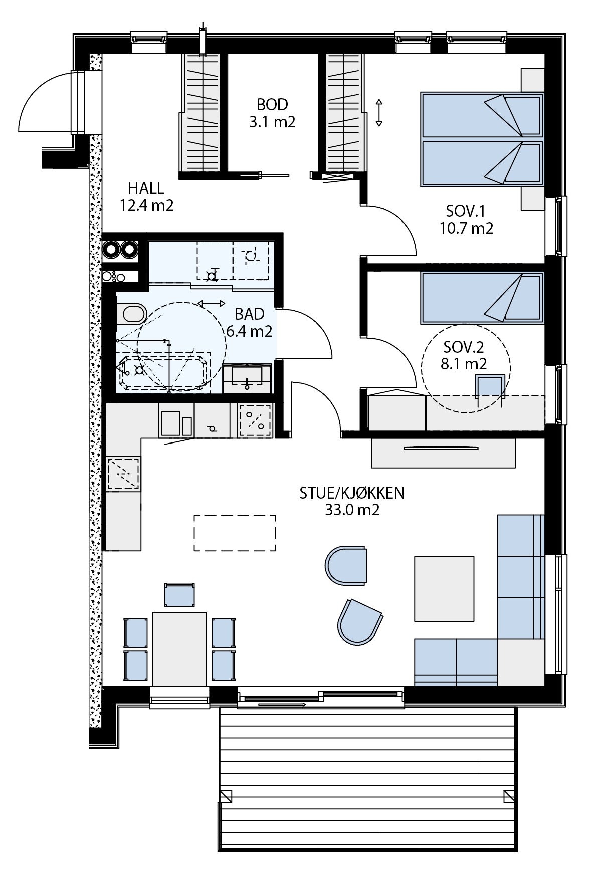 3- roms nr. 66 H0301 (3 etasje) Galleribilde