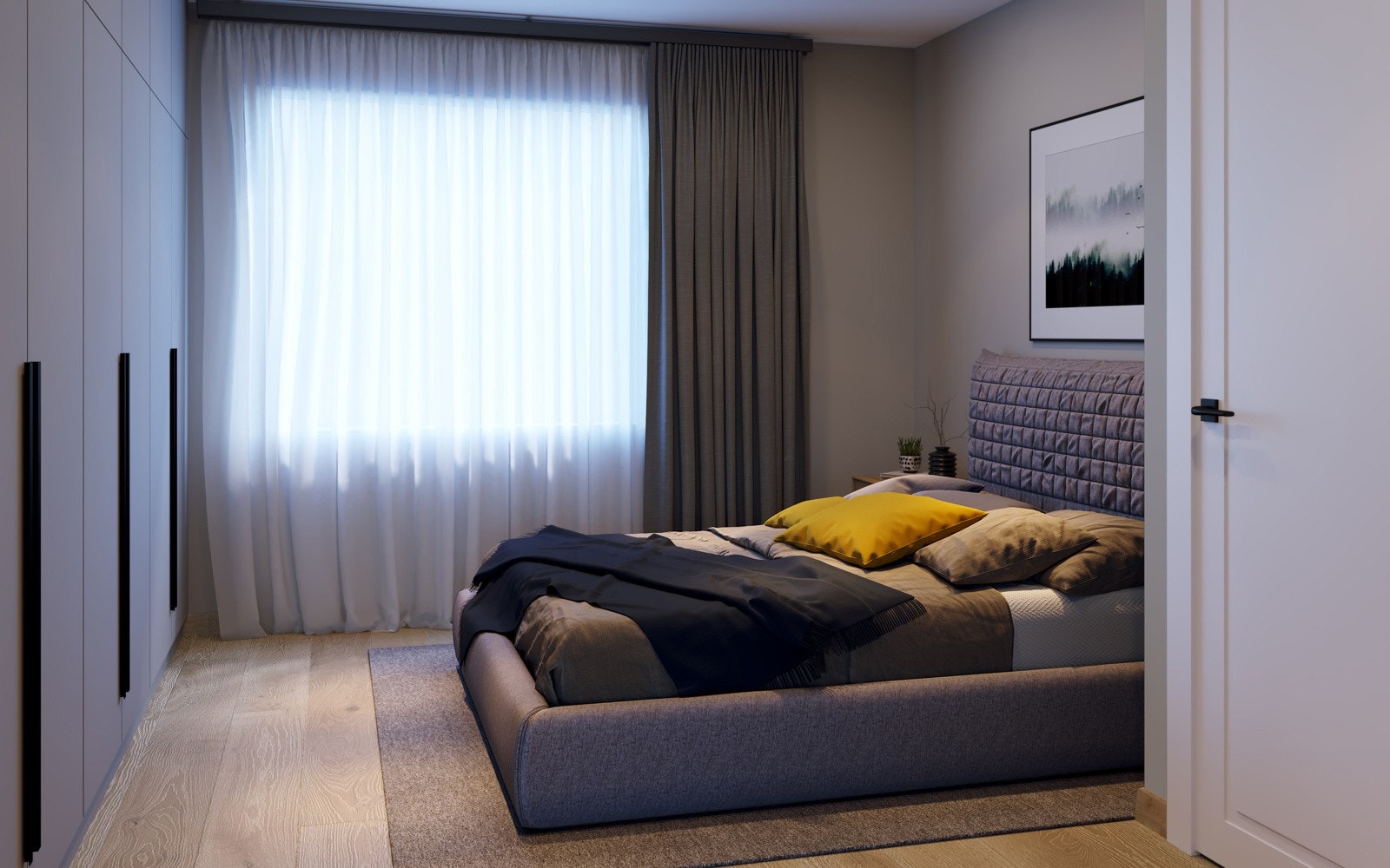 Det blir 3 soverom i leilighetene (Bildet er en illustrasjon og avvik kan forekomme) Galleribilde