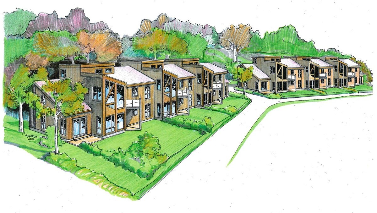 Oversiktbilde over hele prosjektet - Byggetrinn 1 og Byggetrinn 2. Galleribilde