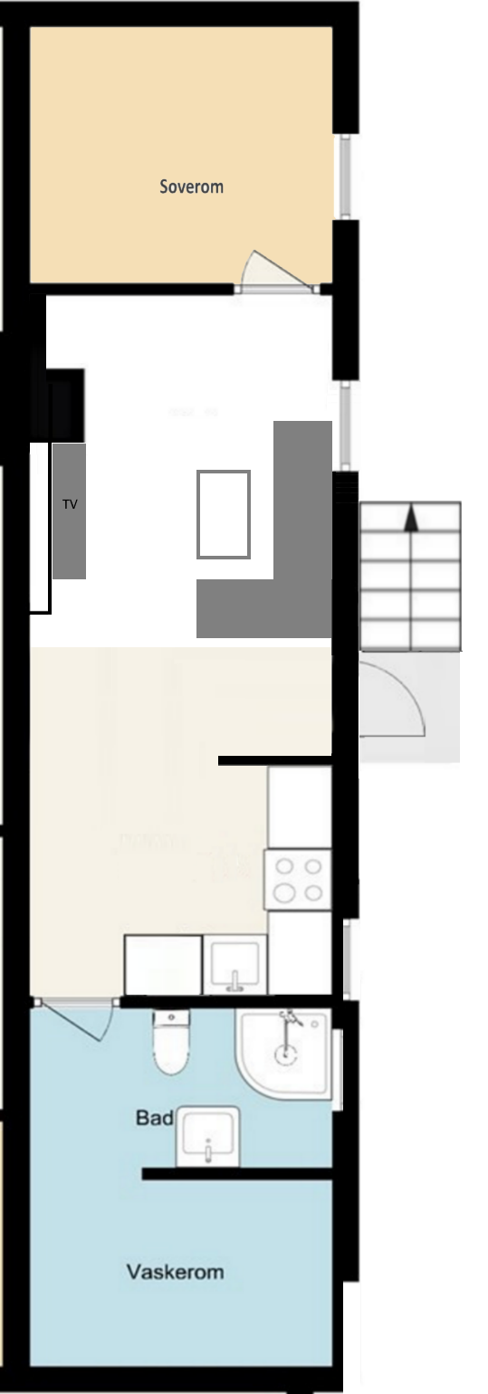 Soverom og stue nyoppusset i 2023 Galleribilde