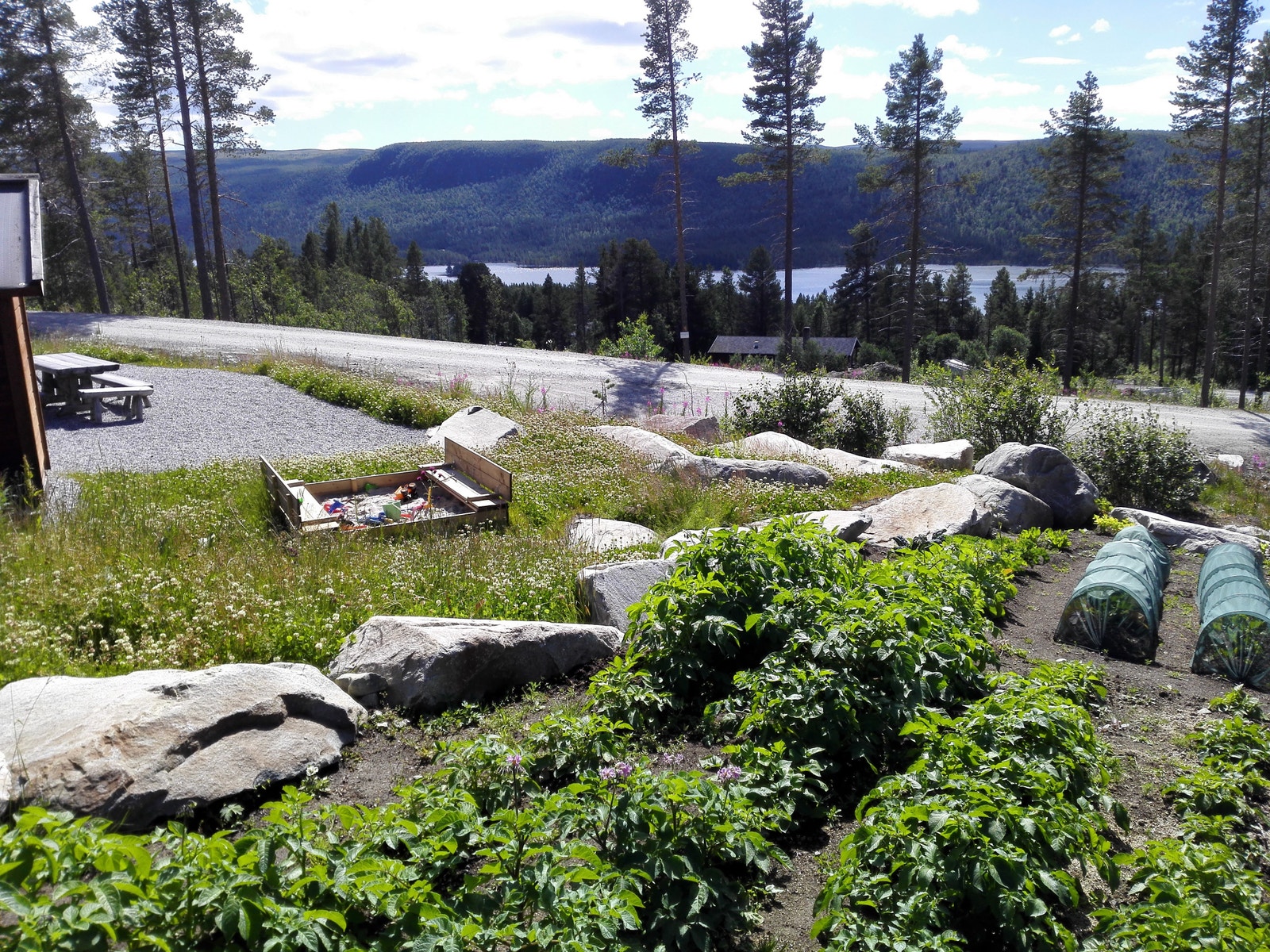 Andelsåker med sandkasse i fellesområdet. Galleribilde