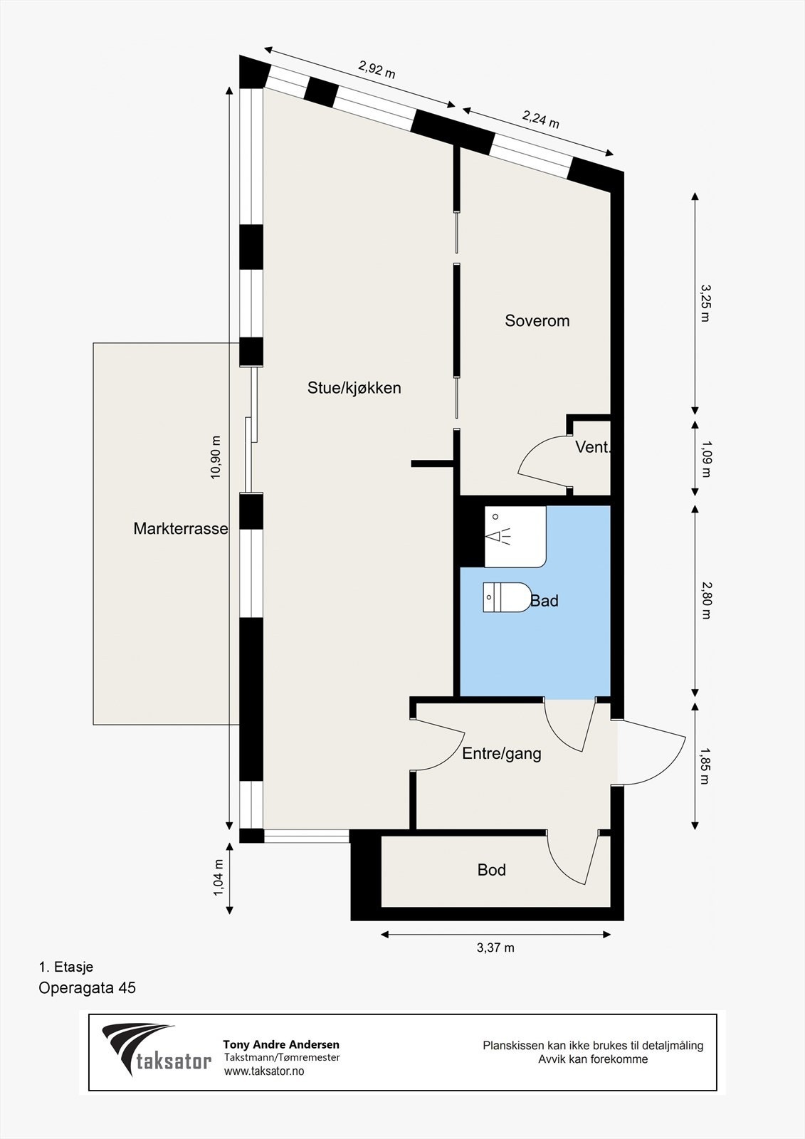 Plantegning - Operagata 45 - Ikke målbar Galleribilde