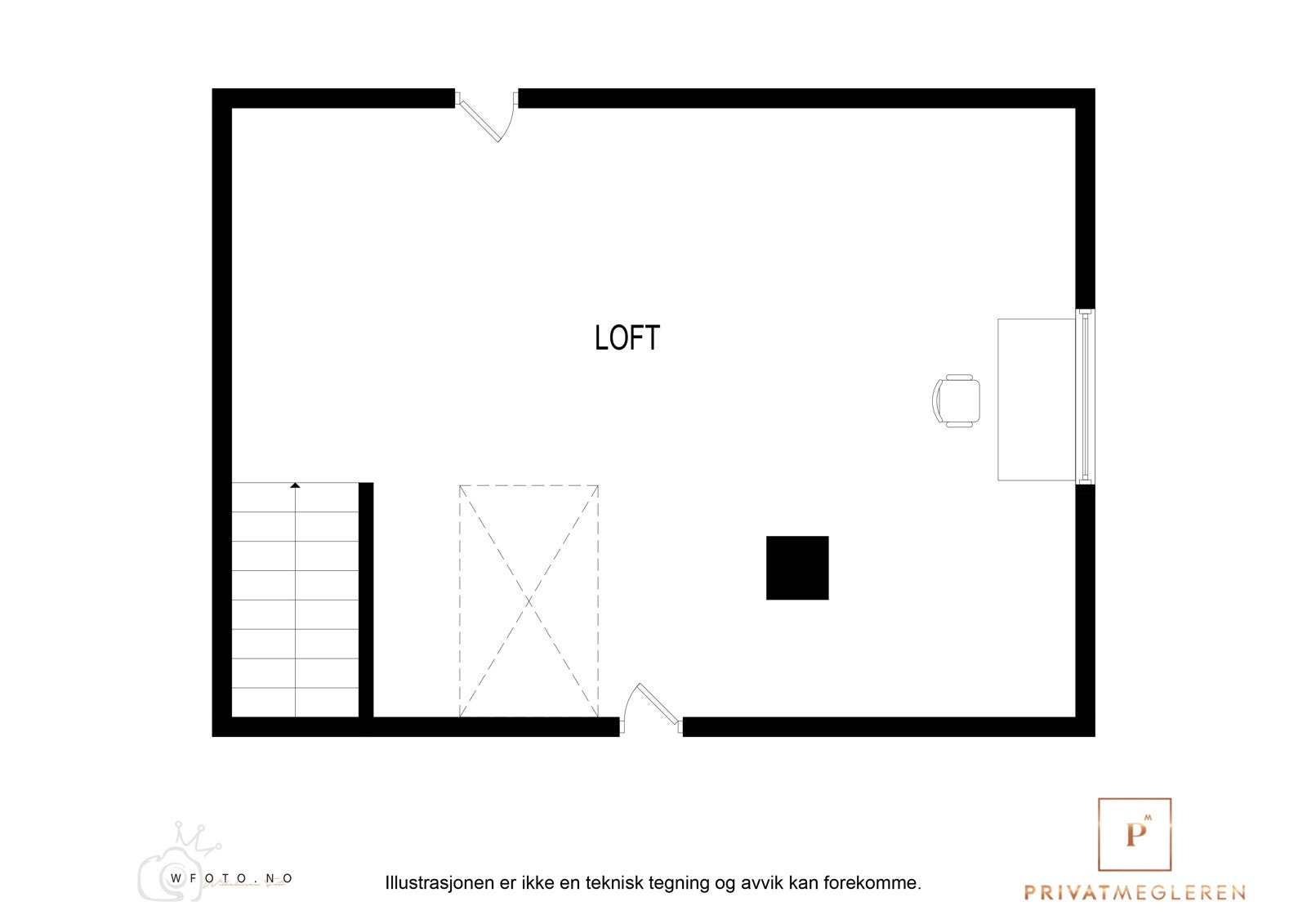 Planløsning for loft Galleribilde