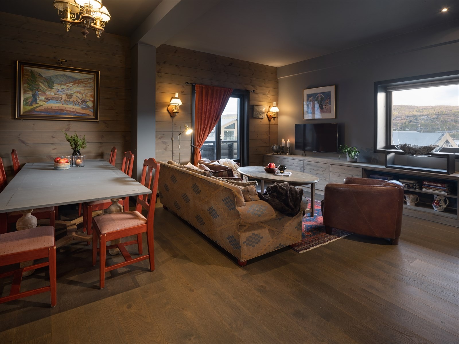 Hoveddelen består av stue / spisestue med åpent kjøkken, 1 soverom og 1 bad/wc Galleribilde