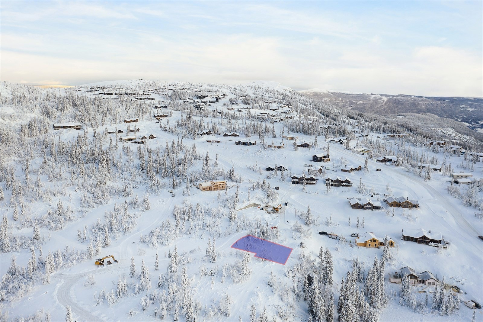 Raudskuttberget hytteområde ligger på det øverste platået langs Svartskardvegen Galleribilde