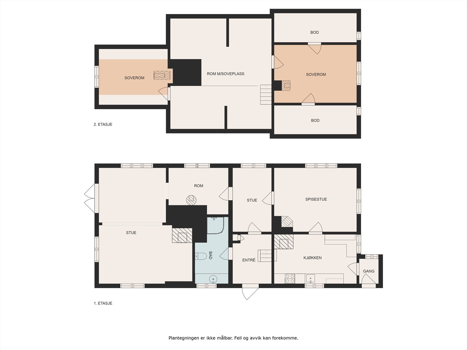 Planskisse over hele hytta. Galleribilde