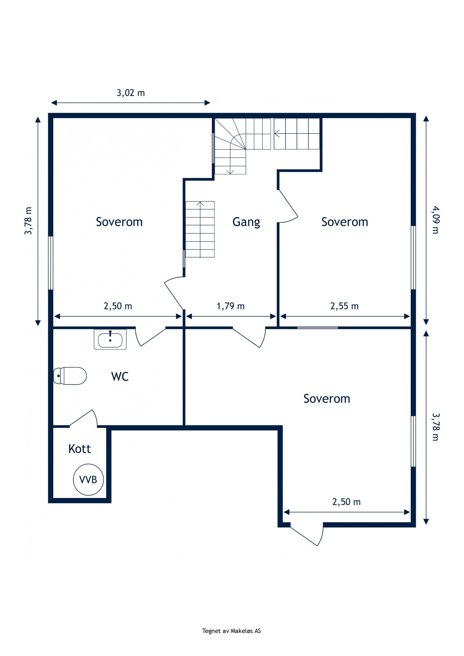 Plantegning loftsetasje. Galleribilde