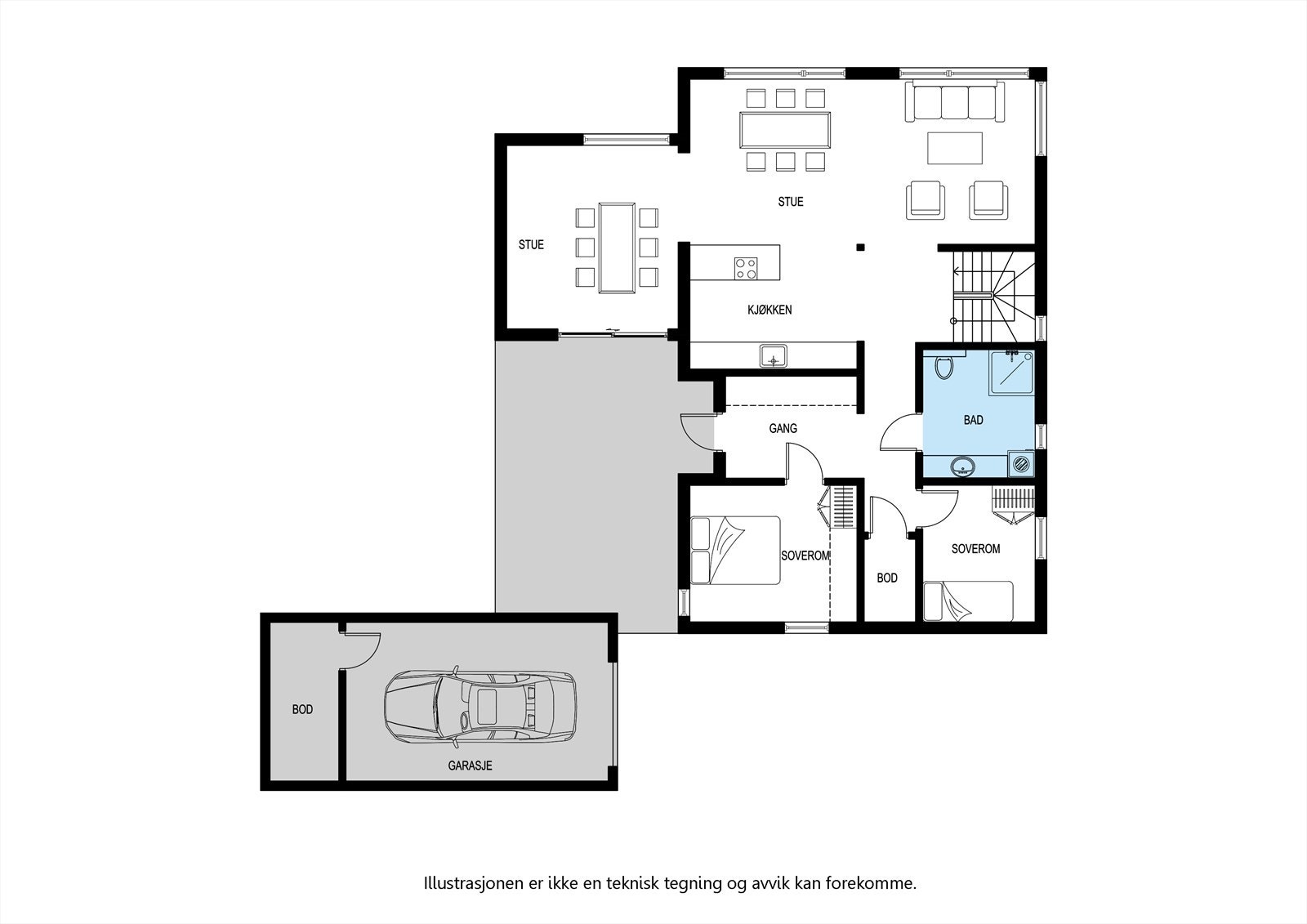 Plantegning Sinneslisundet 1 ETG1 2D Galleribilde