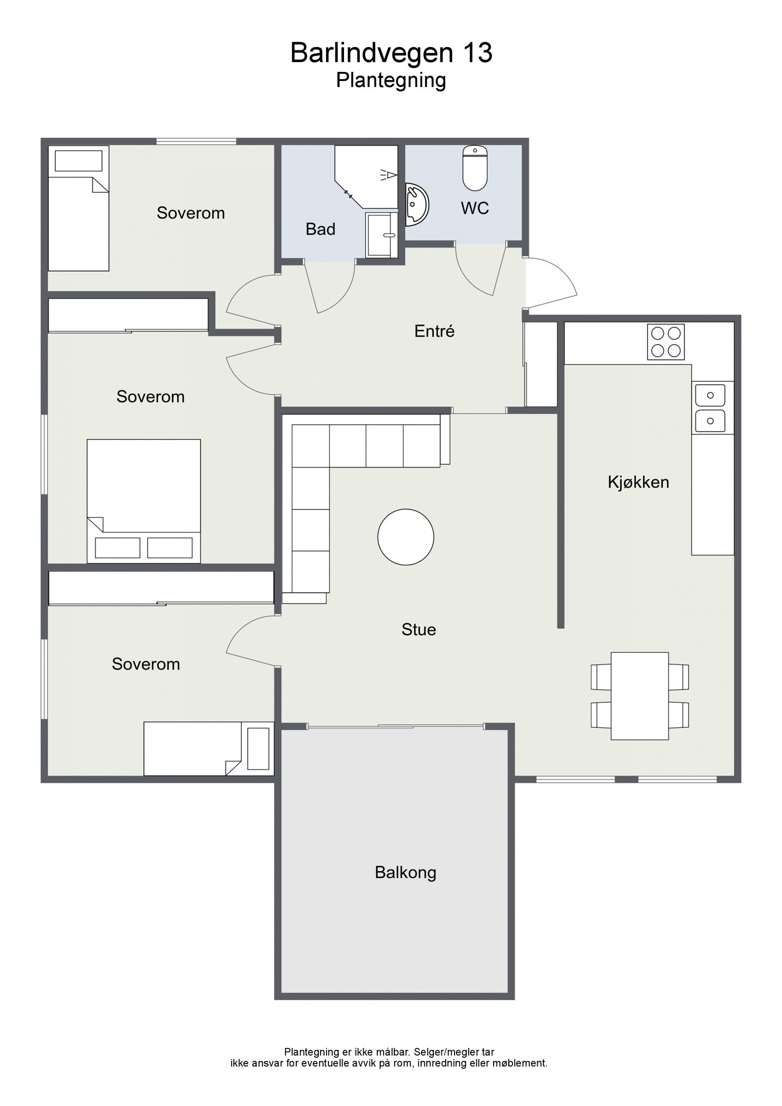 Barlindvegen 3 Plantegning - 2D Floor Plan Galleribilde