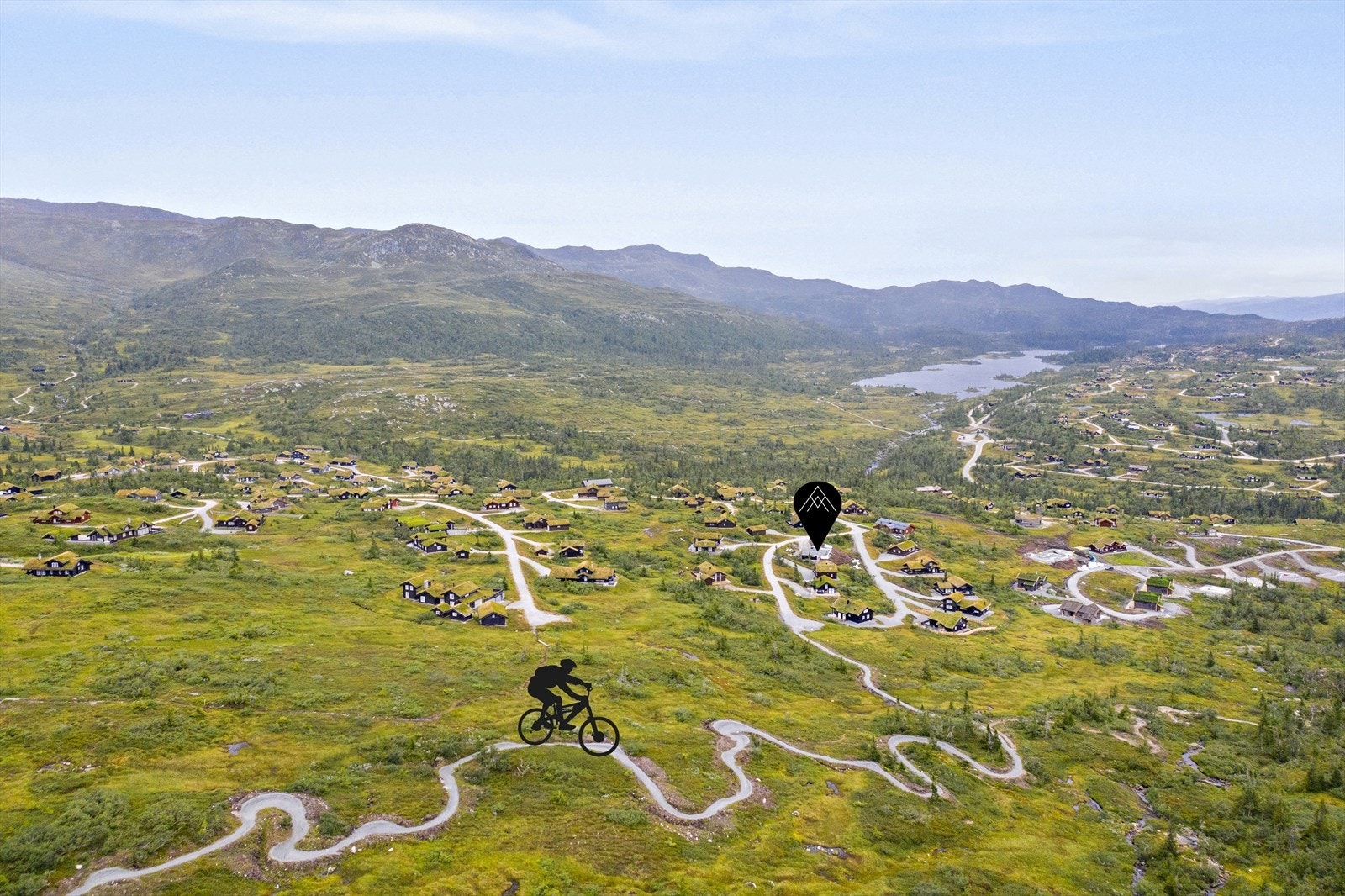 Områdebilde som viser hvor hytta ligger. Galleribilde