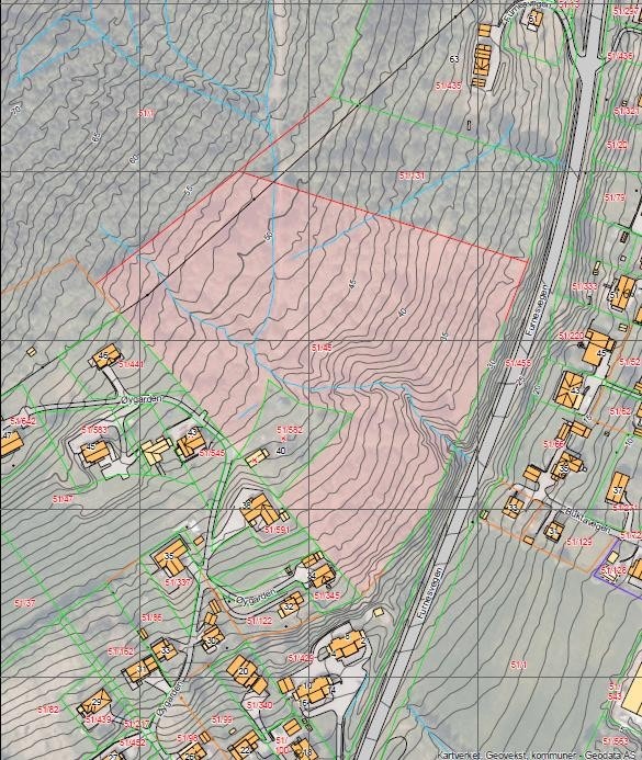Grunnkart mottatt av Vestnes kommune. Nøyaktig areal kan avvike fra kart Galleribilde