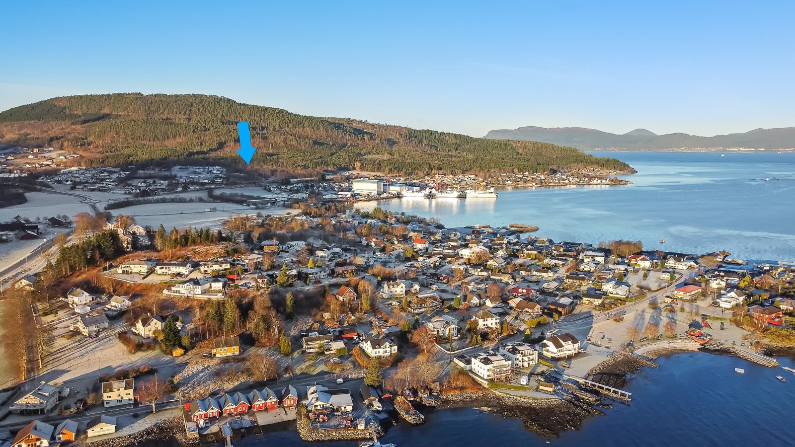 Området er regulert til blant annet eneboliger og tett lav bebyggelse Galleribilde