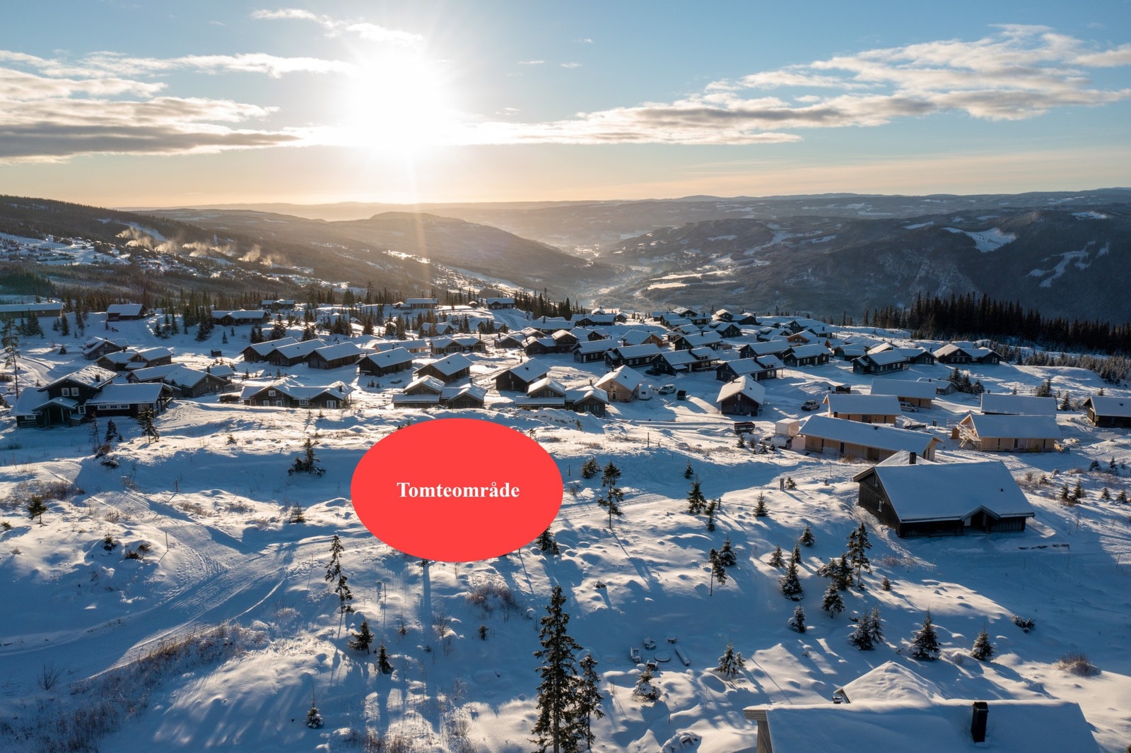 Flott utsikt fra tomteområdet! Galleribilde