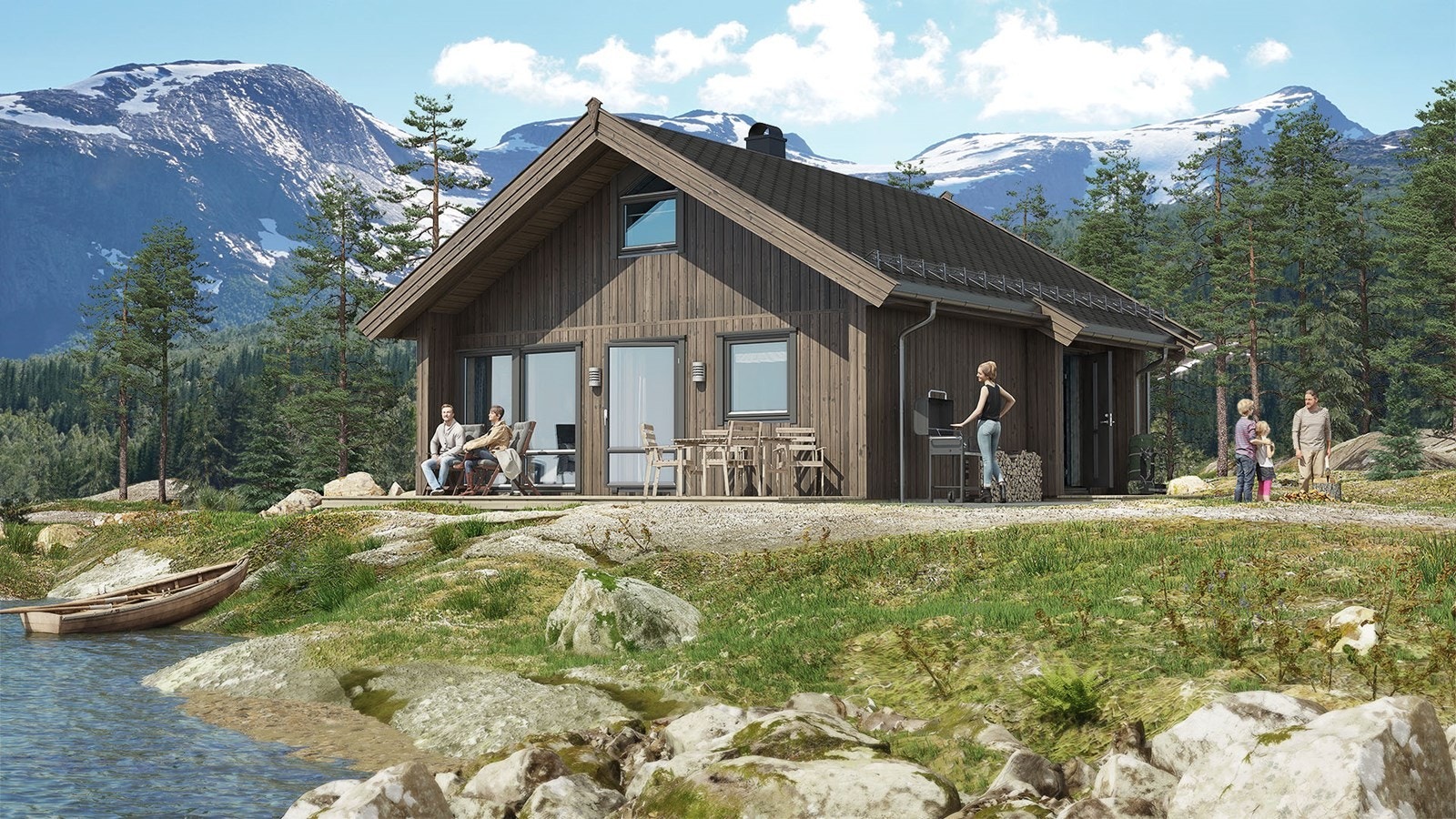 3D skisse av hytta Galleribilde