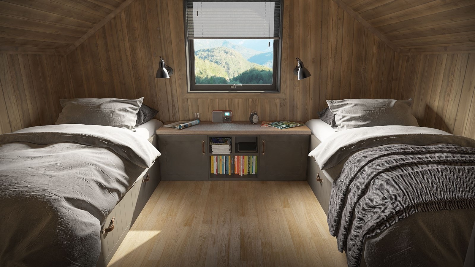 3D skisse av hytta Galleribilde