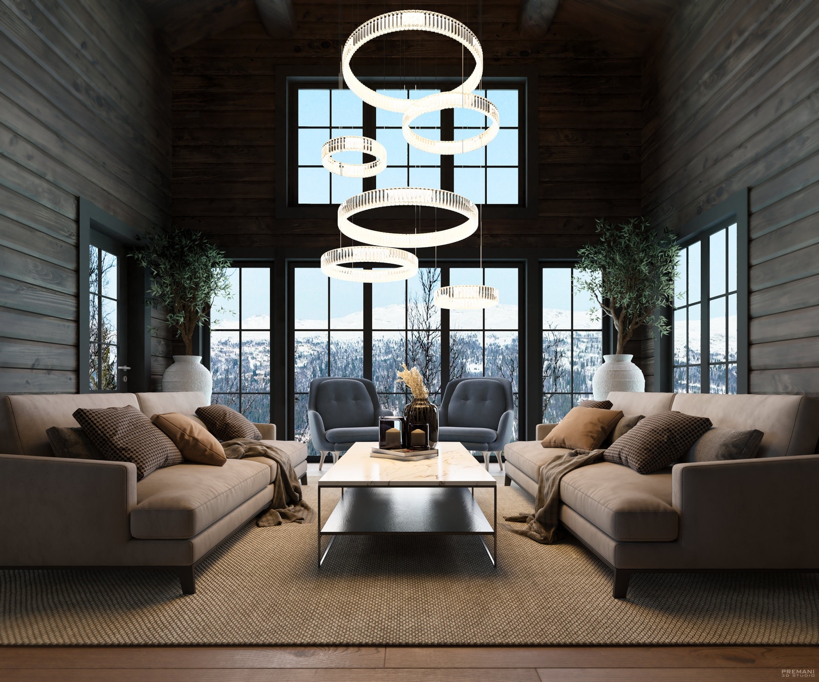 Modell Uvdal, høyt under taket i stuen og en eventyrlig utsikt! Modell Uvdal fra Kvalitetshytter AS Galleribilde