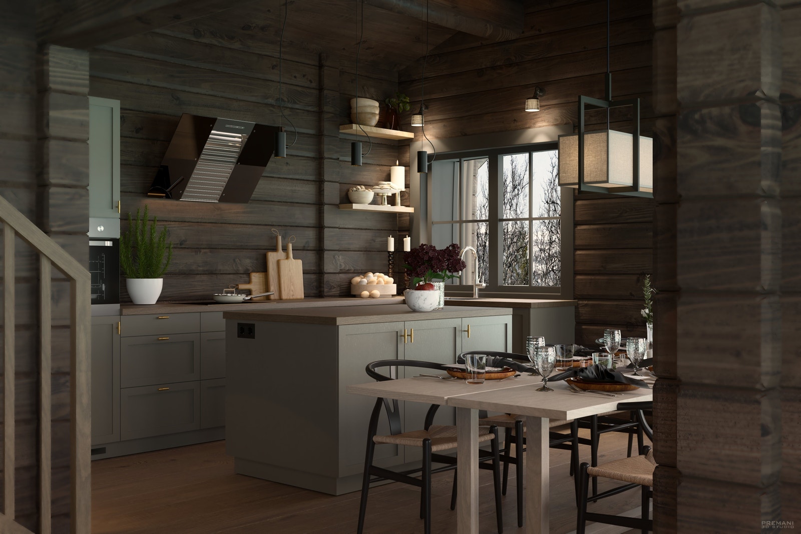 Lekkert kjøkken fra Uvdal Snekkerverksted, alt inkludert! Modell Uvdal fra Kvalitetshytter AS Galleribilde