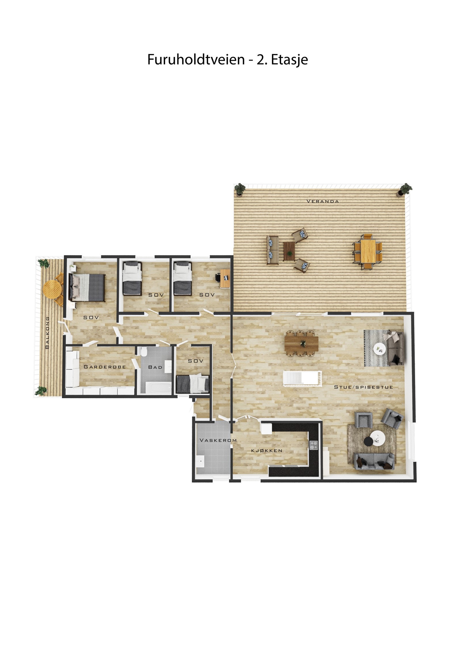 Planskisse for andre etasje. Ikke måholdig. Detaljer kan avvike. Galleribilde