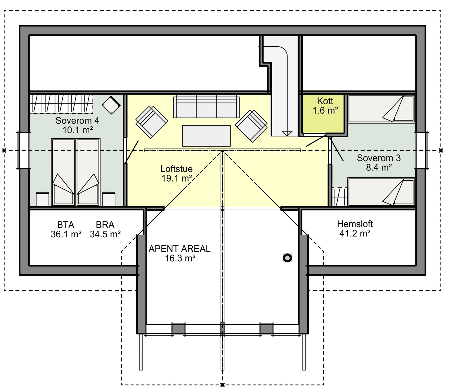 Plan loft Galleribilde