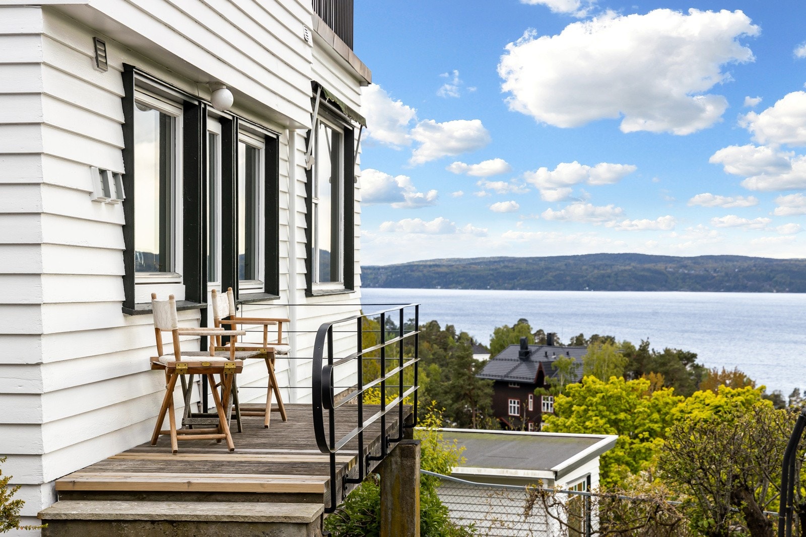 Terrassen til morgenkaffe eller solnedgang Galleribilde