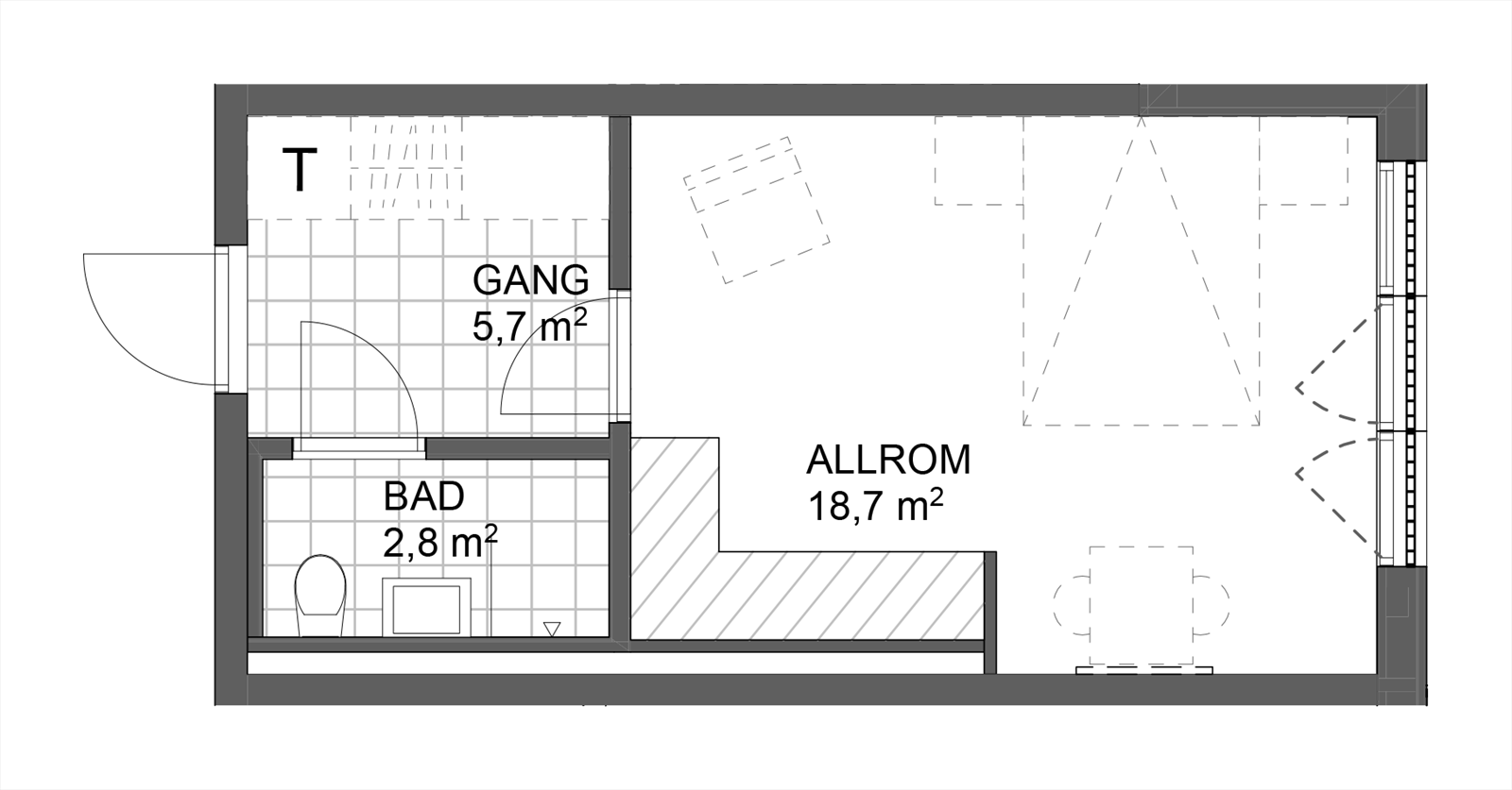 Planløsning leilighet B404. Galleribilde