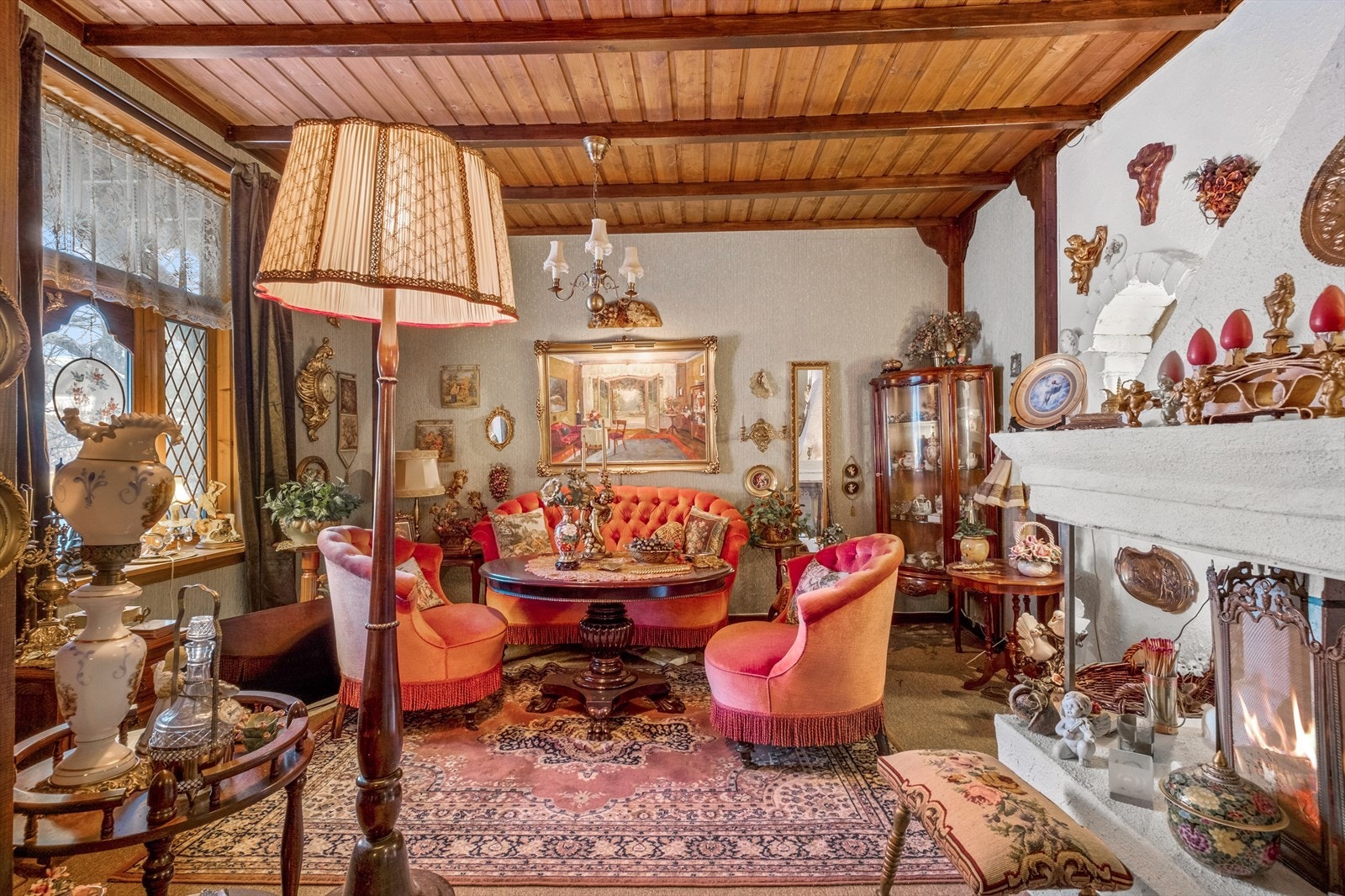 Stue med peis Galleribilde