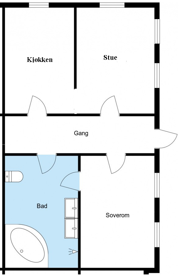 Skissert rom leilighet / Overview floor Galleribilde