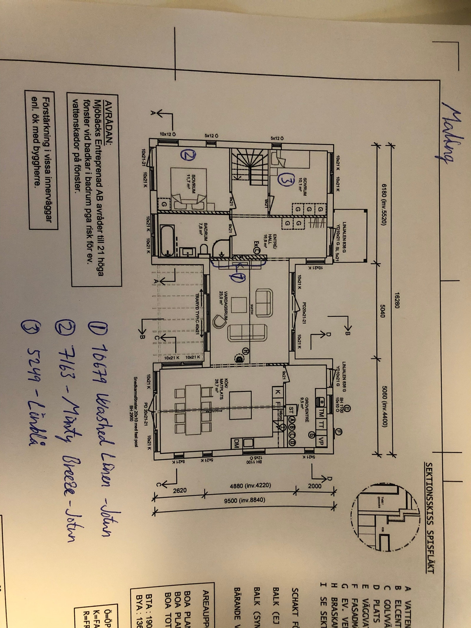 Plantegning fra byggefasen: 1. etg Galleribilde