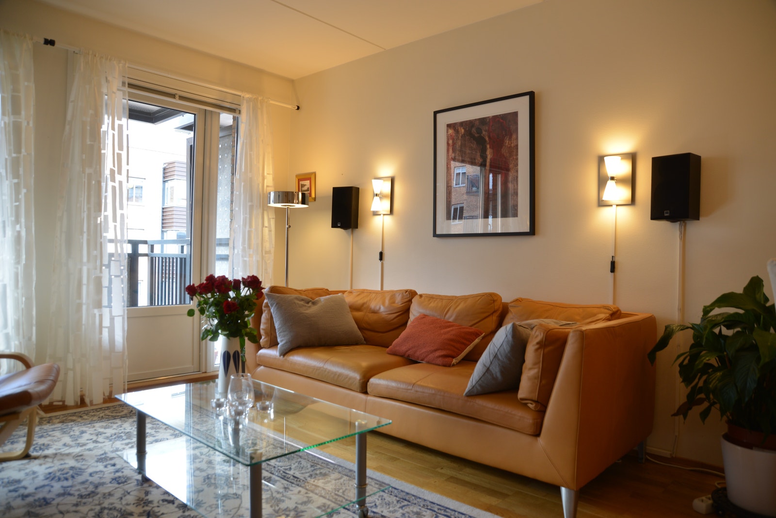 Stue med utgang balkong Galleribilde