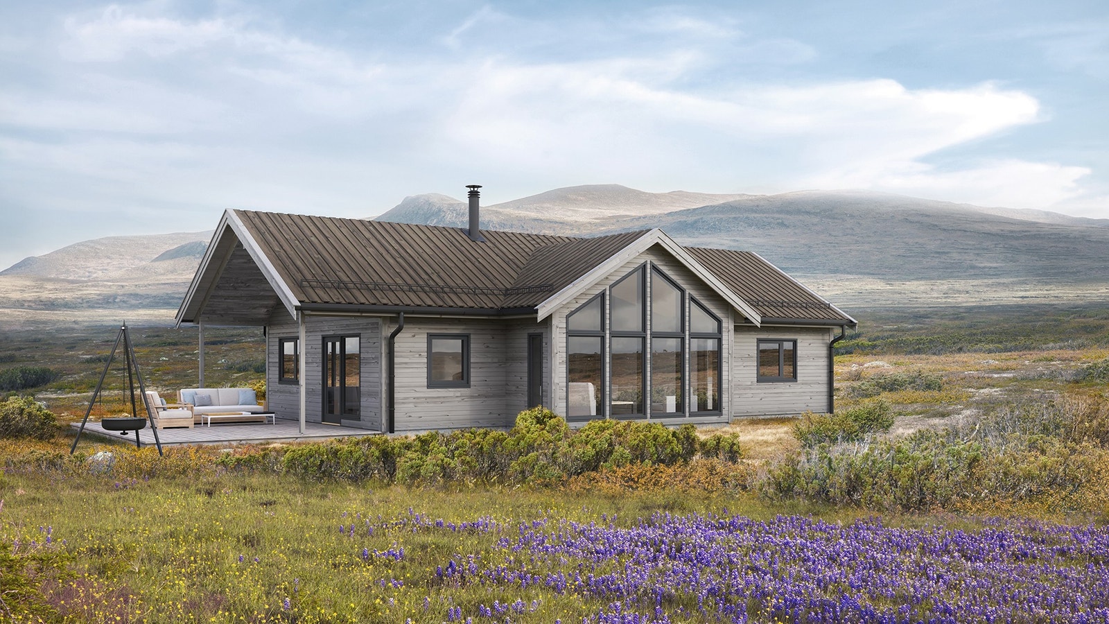 Hytta Blomsterenga - illustrasjon, avvik vil forekomme. Galleribilde