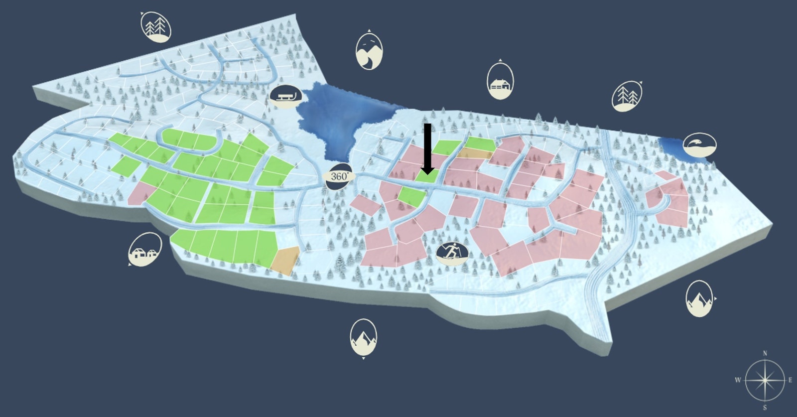 Selveiertomten merket med pil - 1 200 kvm Galleribilde