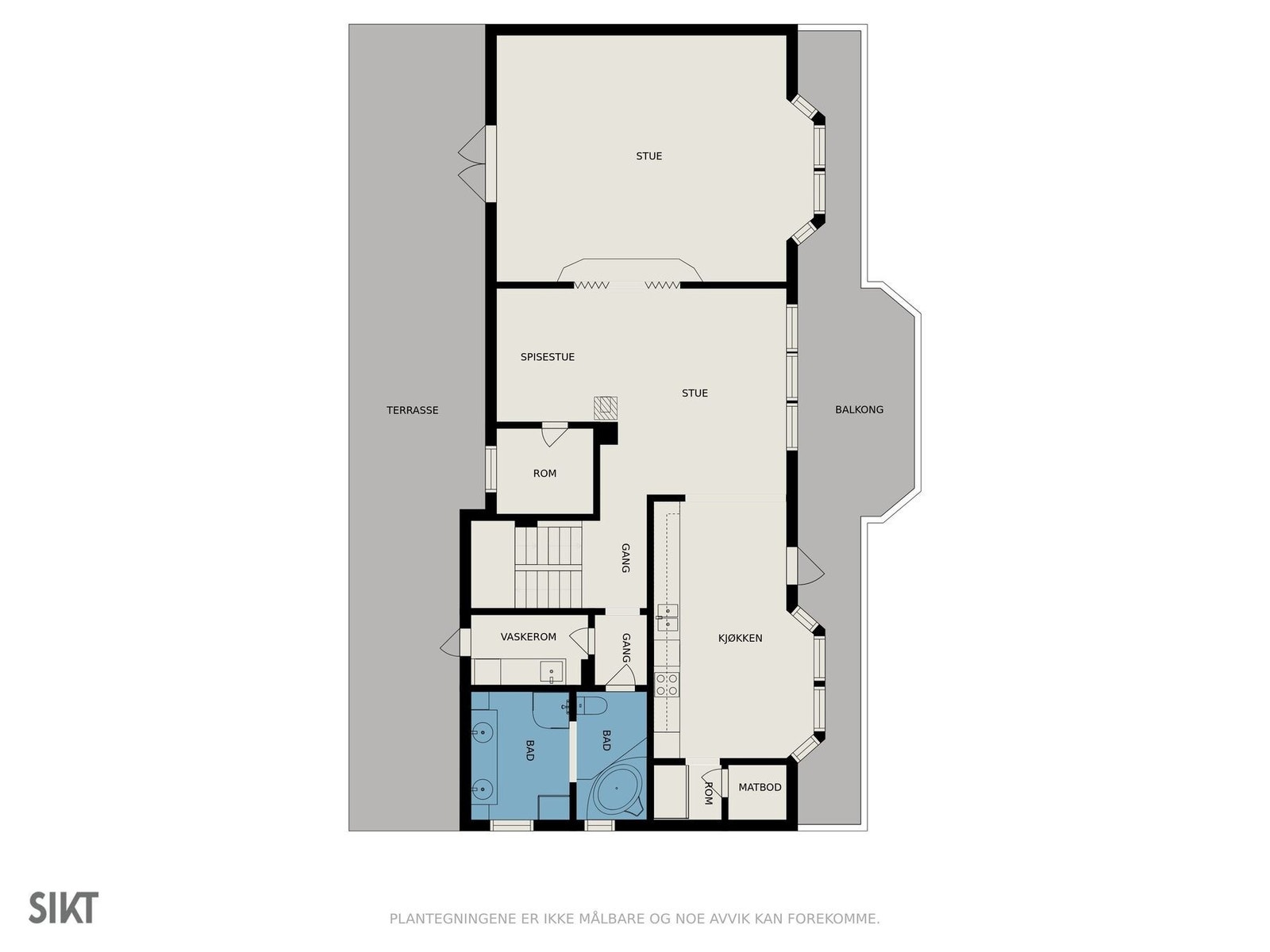 Plantegning hovedetasje Galleribilde