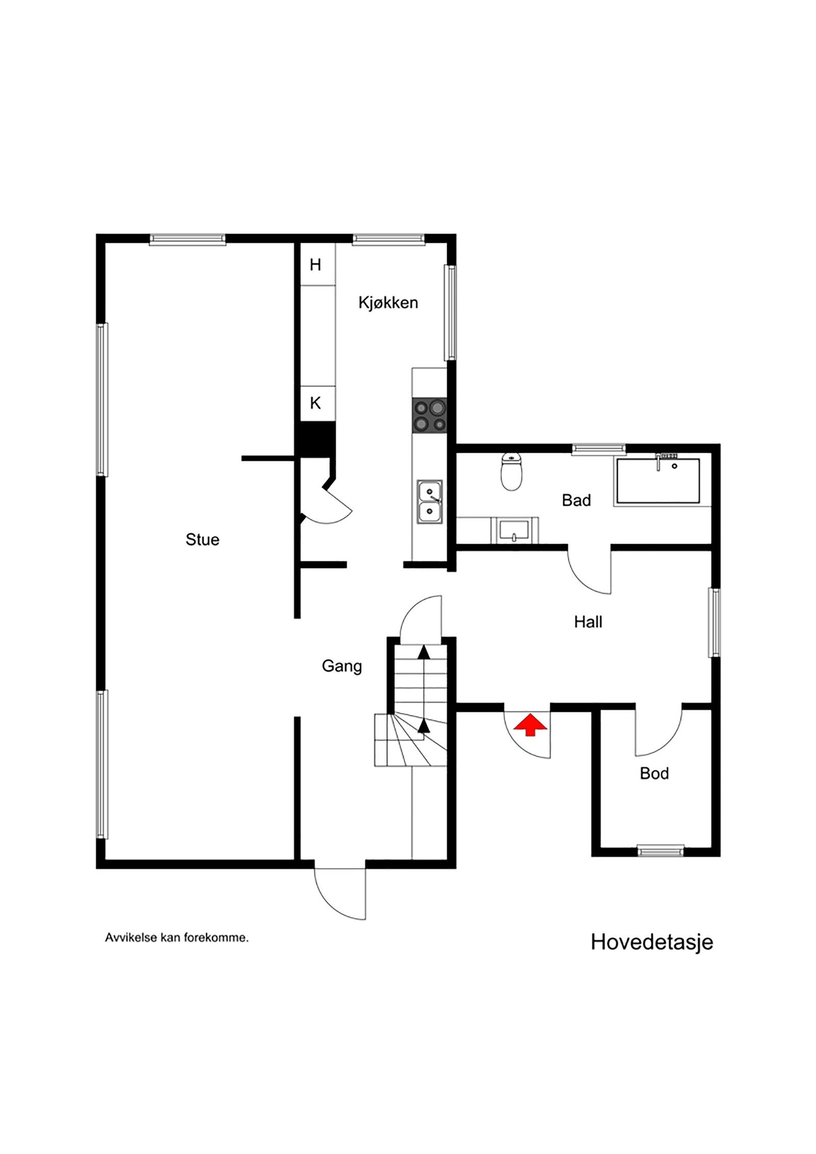 Plantegning hovedetasje Galleribilde