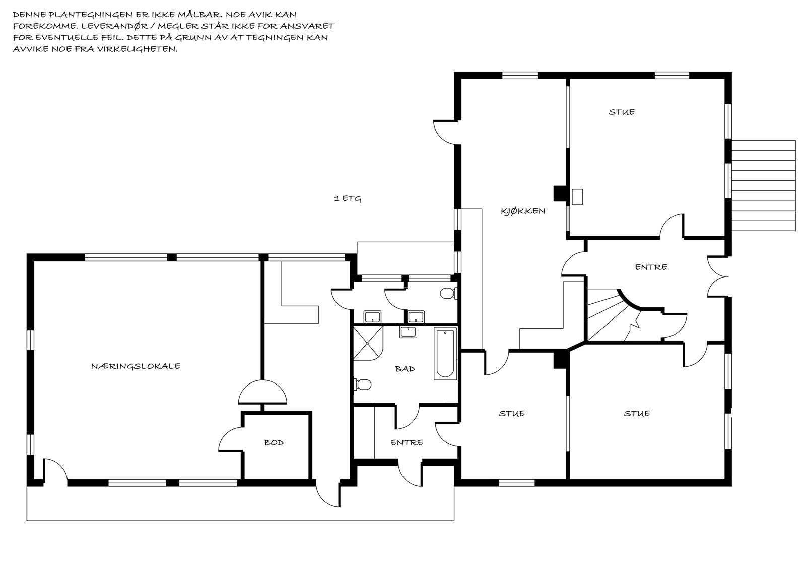 Plantegning 1.etg Galleribilde