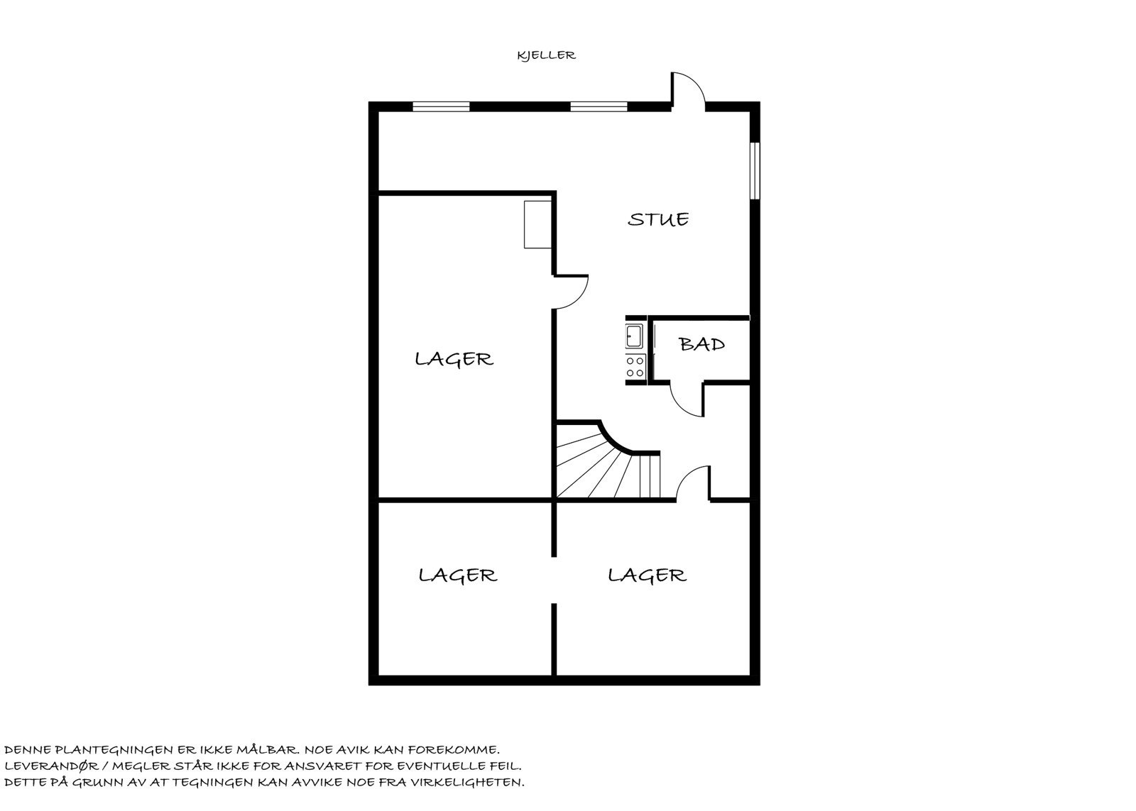Plantegning kjeller. Galleribilde