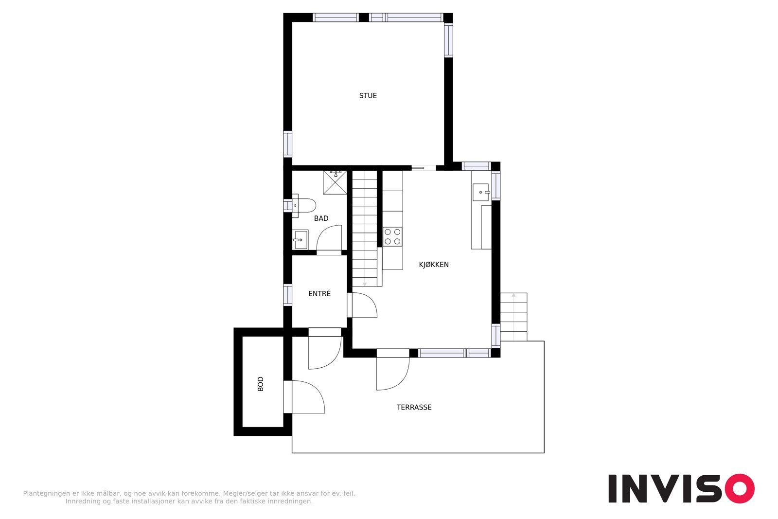 Illustrert planteikning 1.etasje, avvik kan forekomme. Bilete frå Strandhus 2 Galleribilde