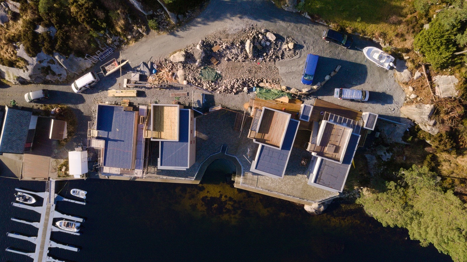 Dronebilete, bilete frå byggeperiode Galleribilde