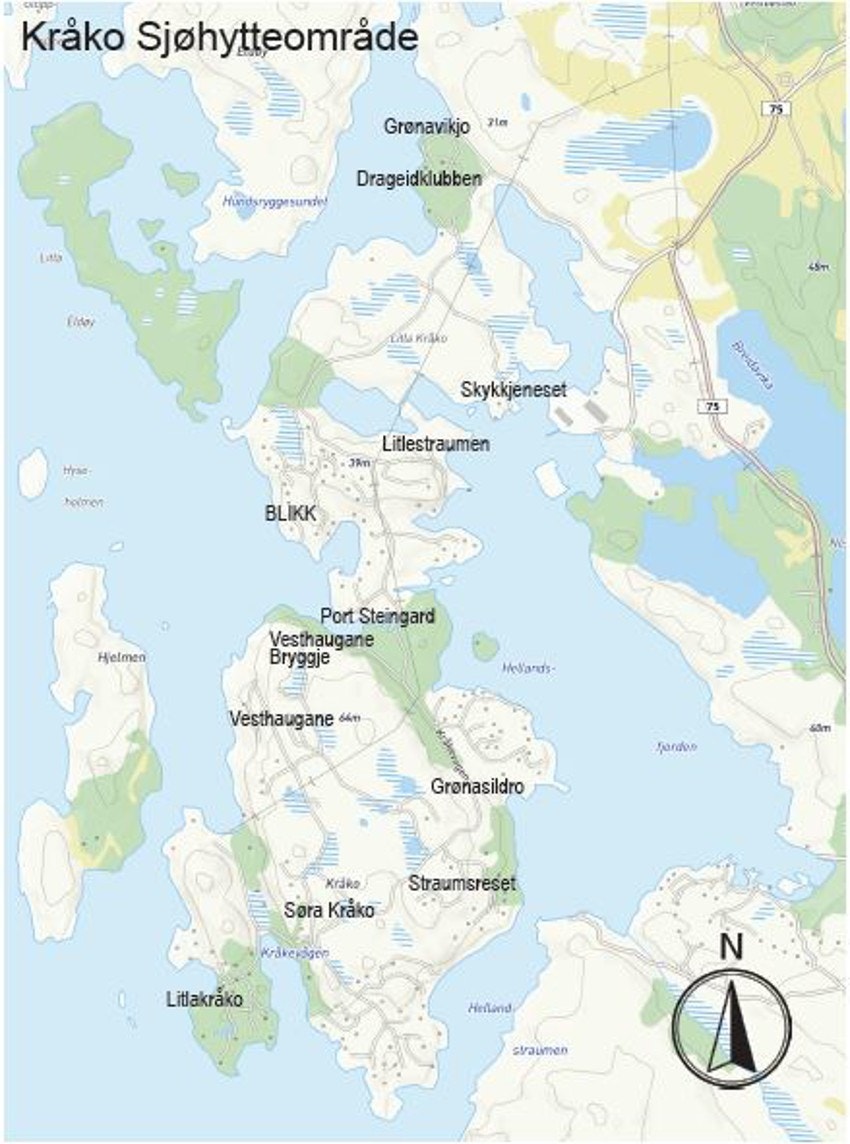 Kart over Kråko. Galleribilde