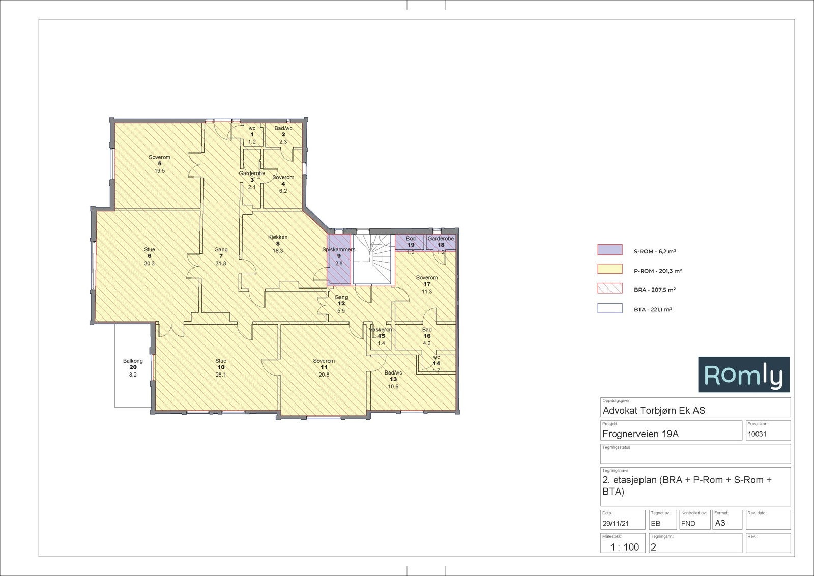 Plan 2. etasje Galleribilde