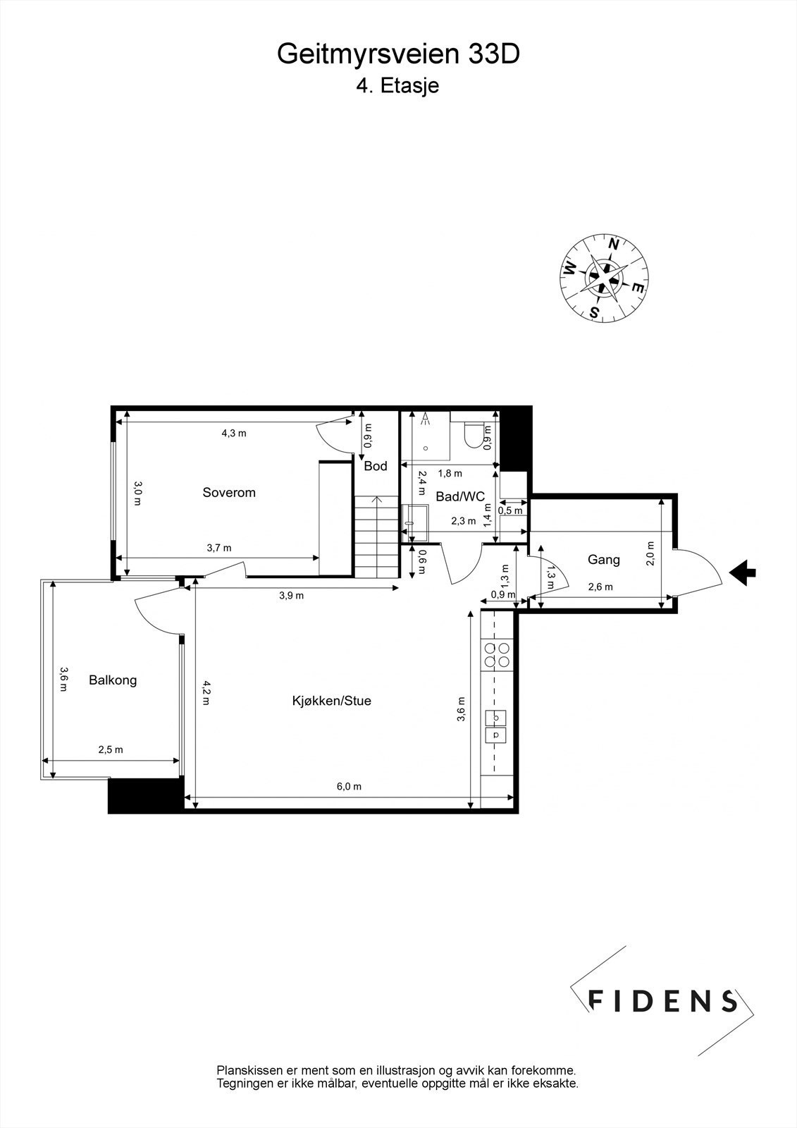Plantegning 4. etasje Galleribilde