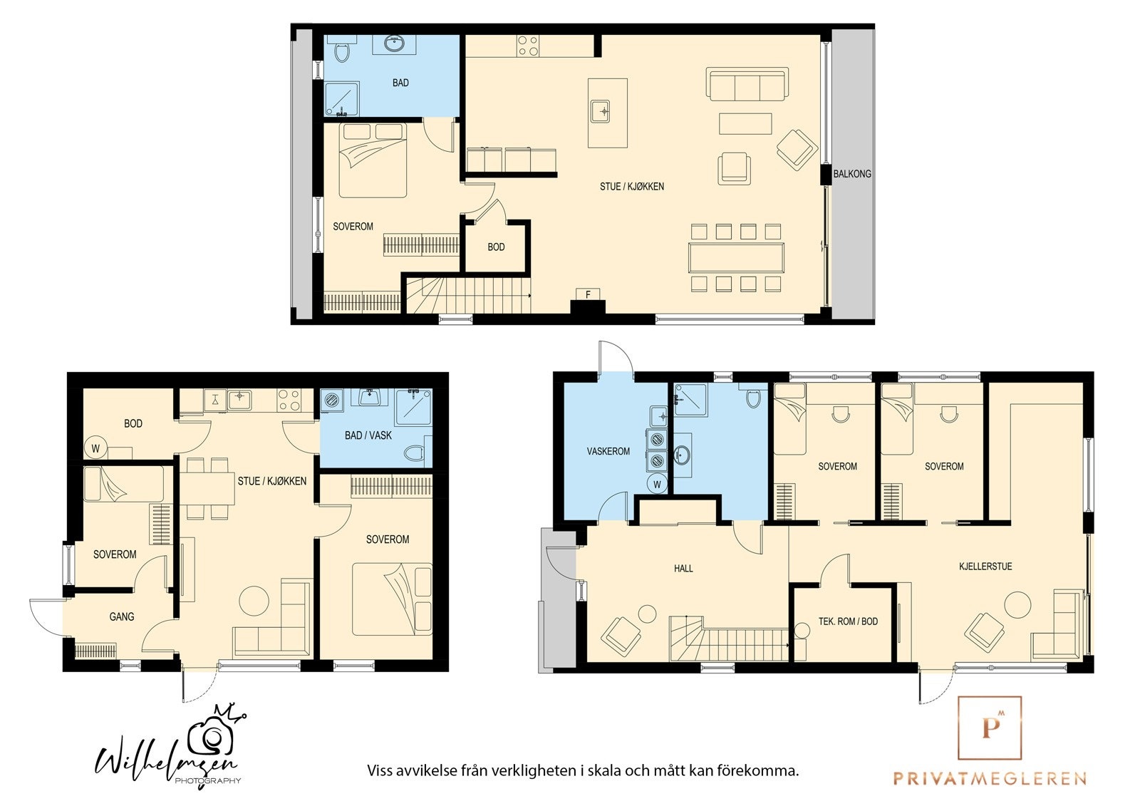 Boligens planløsning - I underetasjen er det utleieleilighet Galleribilde